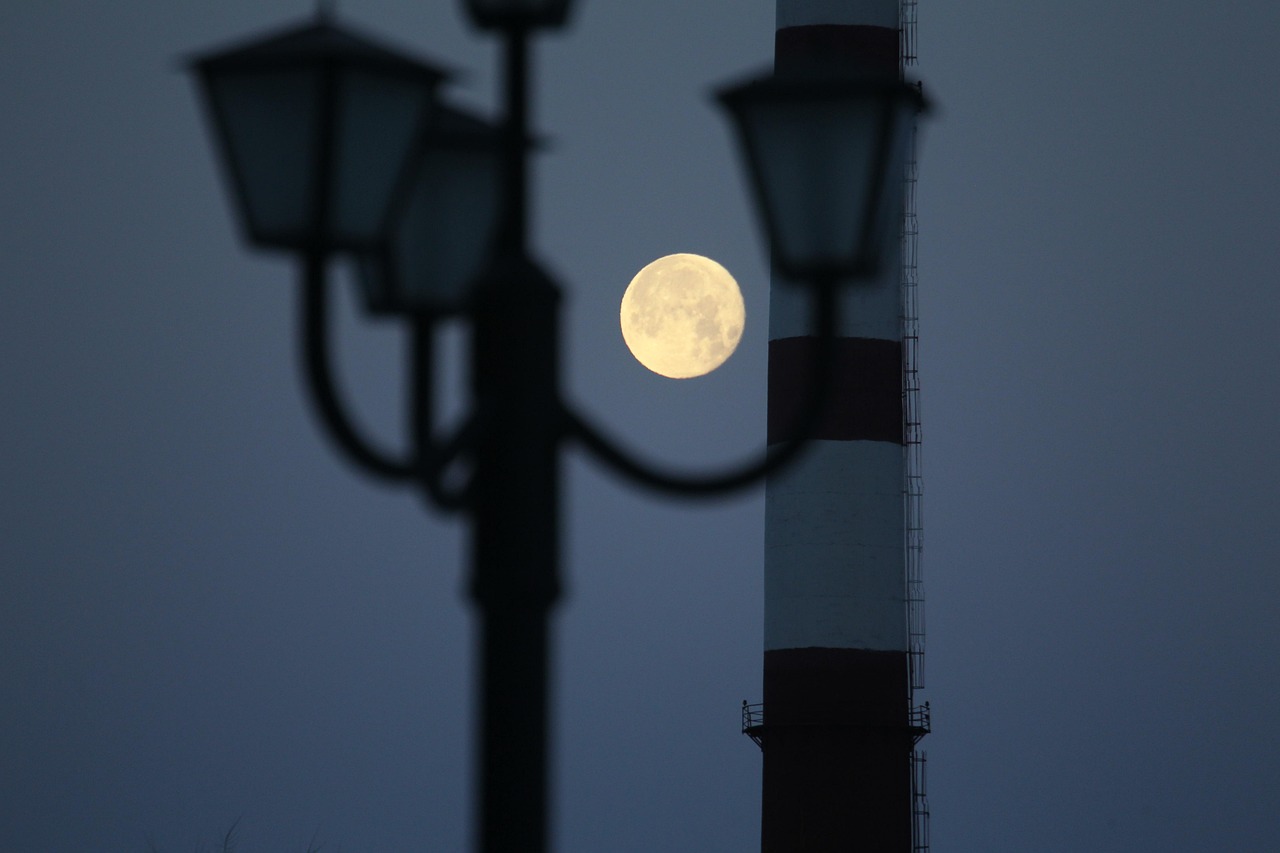 moon, industry, flashlight